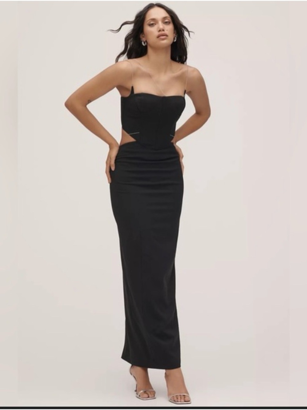 MISHA Cyrus Chain Cutout Suiting Maxi Dress  - NWOT